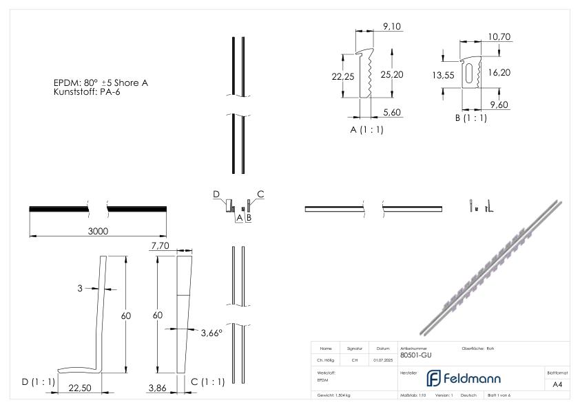 Montageset für 3m Aluprofil für Glas 16,76 - 17,52mm Montageset für 3m Aluprofil für Glas 16,76 - 17,52mm