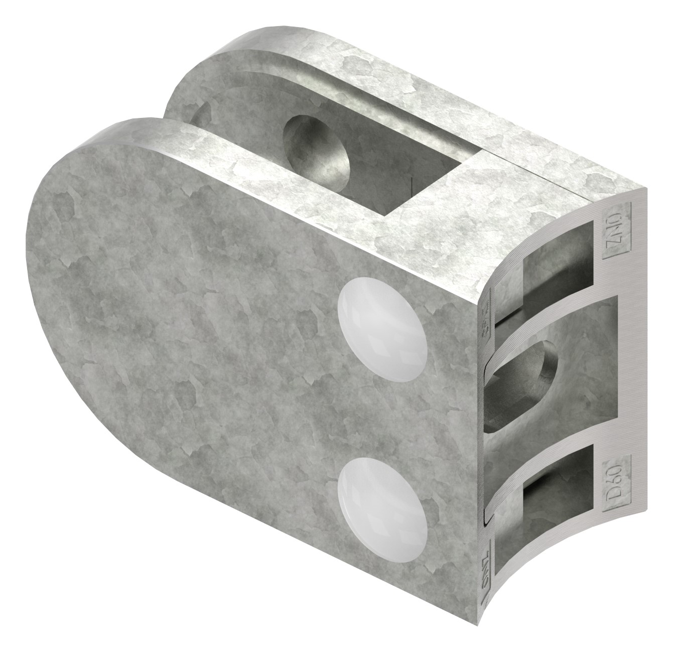 Glasklemme Mod. 33, Anschluss: 60,3mm, in Zink roh Glasklemme Mod. 33, Anschluss: 60,3mm, in Zink roh