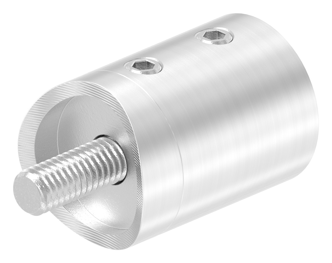 Querstab-Endhalter f. 42,4mm Rohr m. Sackloch links 10,2mm, V2A