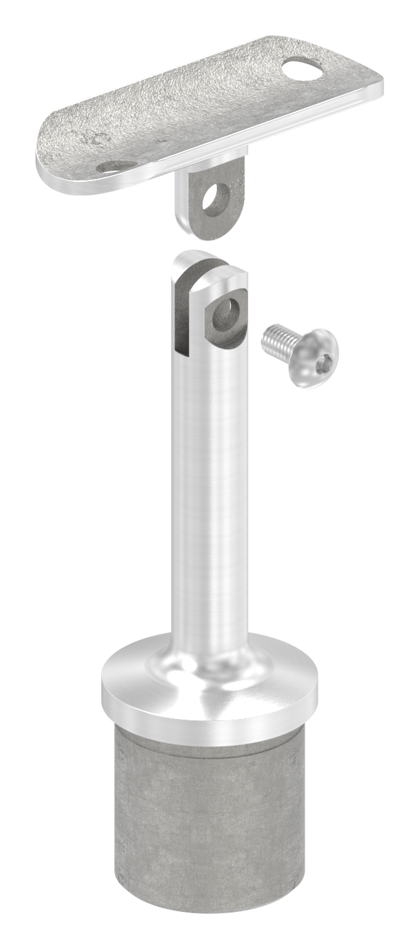 Rohrabschlussstopfen mit Gelenk und Platte, für 33,7x2,0mm, V2A