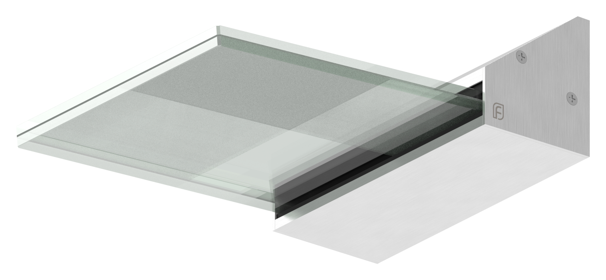 Promobox Vordachprofil eleganza canopy, L=250mm, E4/EV1, inkl. Glas