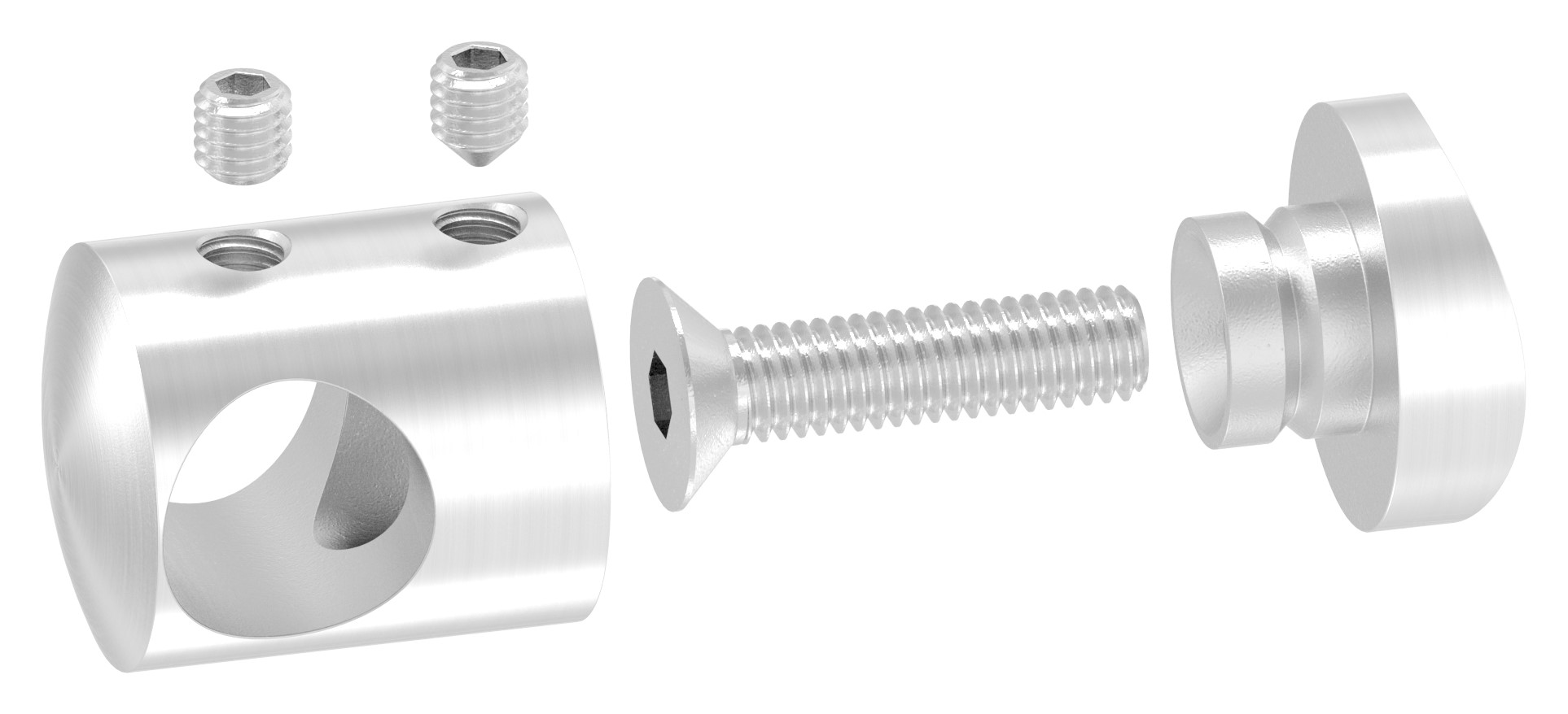 Querstabhalter für 48,3mm Rohr, 14,2mm Bohrung, V2A