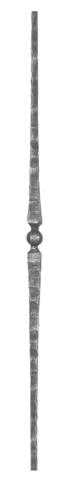 Zierstab 13x13mm, gehämmert, H: 1000mm
