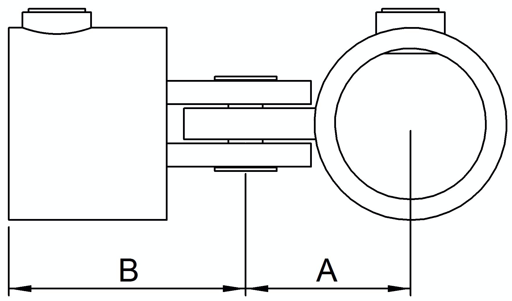 Verbinder, variabel, für Rohr Ø 33,7mm