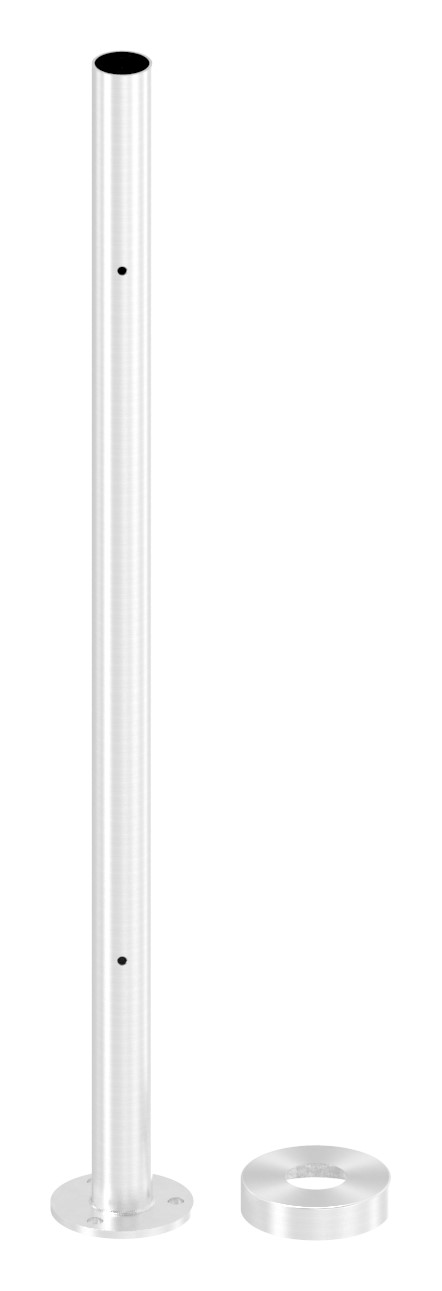 Edelstahlpfosten V2A zur Bodenmontage, H: 880mm