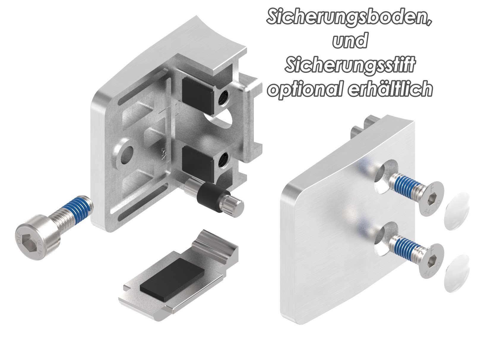 Glasklemme Mod. 34, Anschluss: 76,1mm, V4A Glasklemme Mod. 34, Anschluss: 76,1mm, V4A