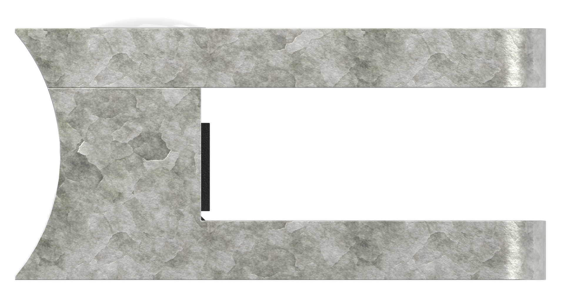 Glasklemme Mod. 36, Anschluss: 42,4mm, in Zink roh