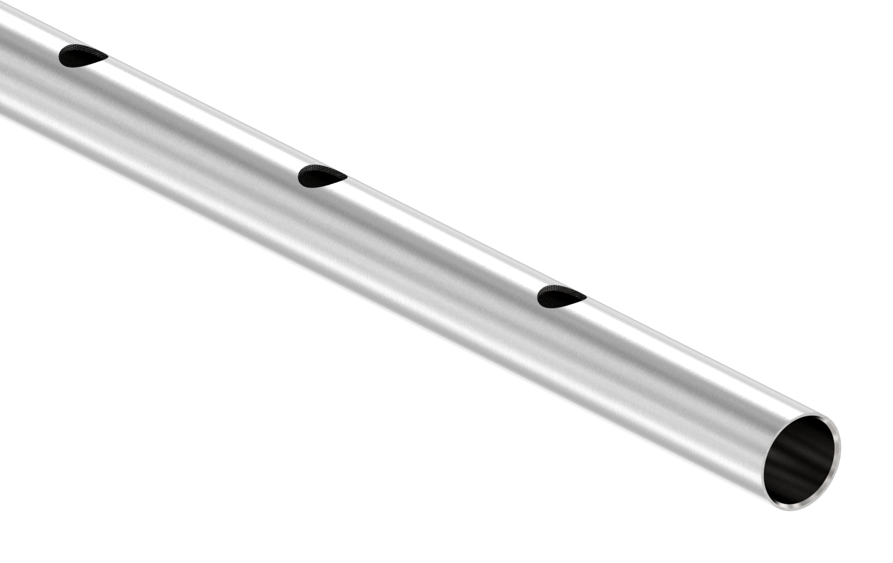 Edelstahlrohr, eins. gelocht 16,1mm, 33,7x2,0mm, L: 3000mm, V2A