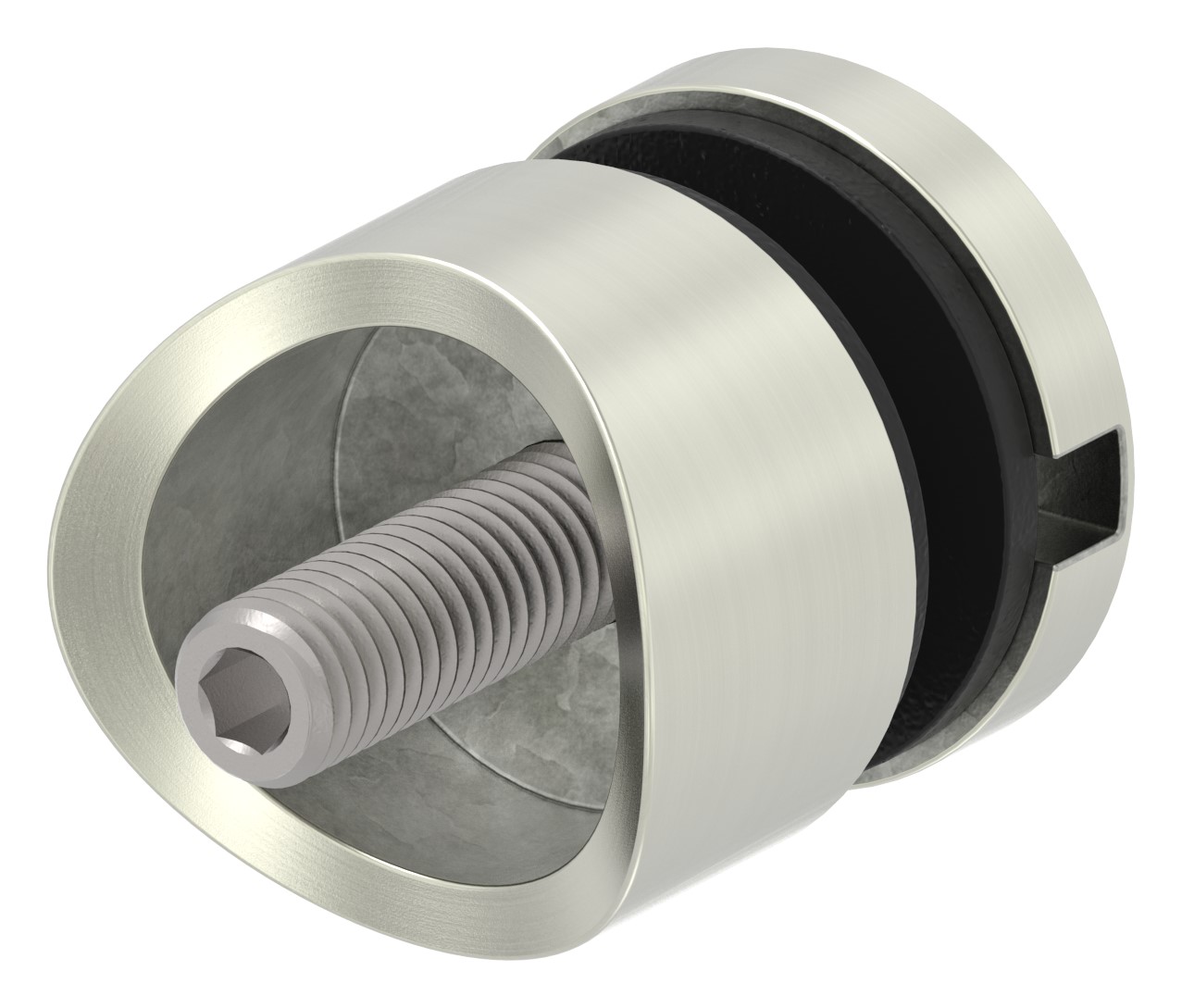 Glaspunkthalter 30mm, Anschluss: 42,4mm, VA-Effekt