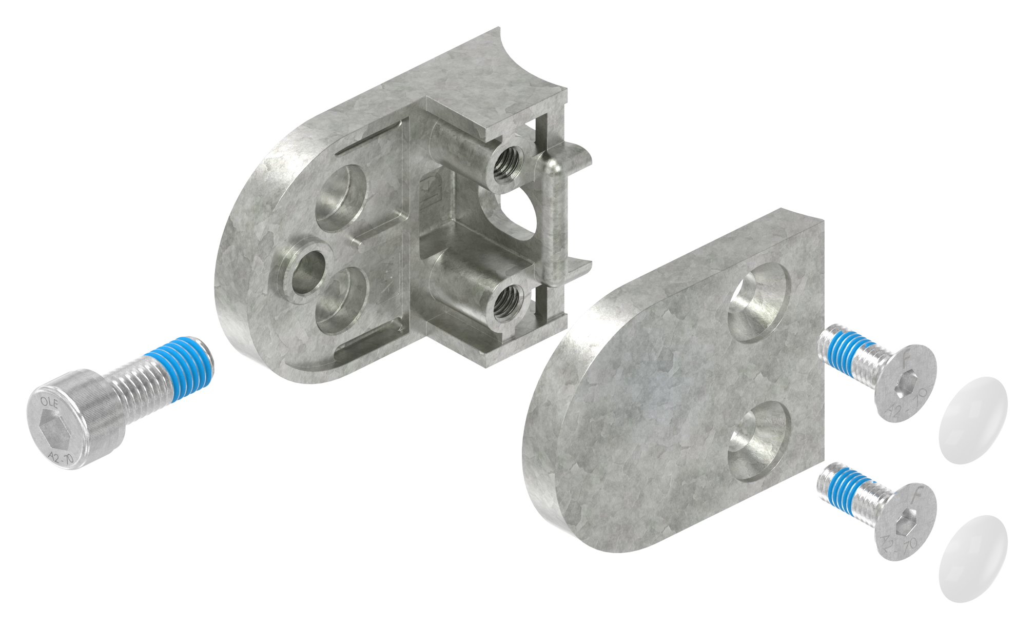Glasklemme Mod. 30, Anschluss: 60,3mm, Zink roh Glasklemme Mod. 30, Anschluss: 60,3mm, Zink roh