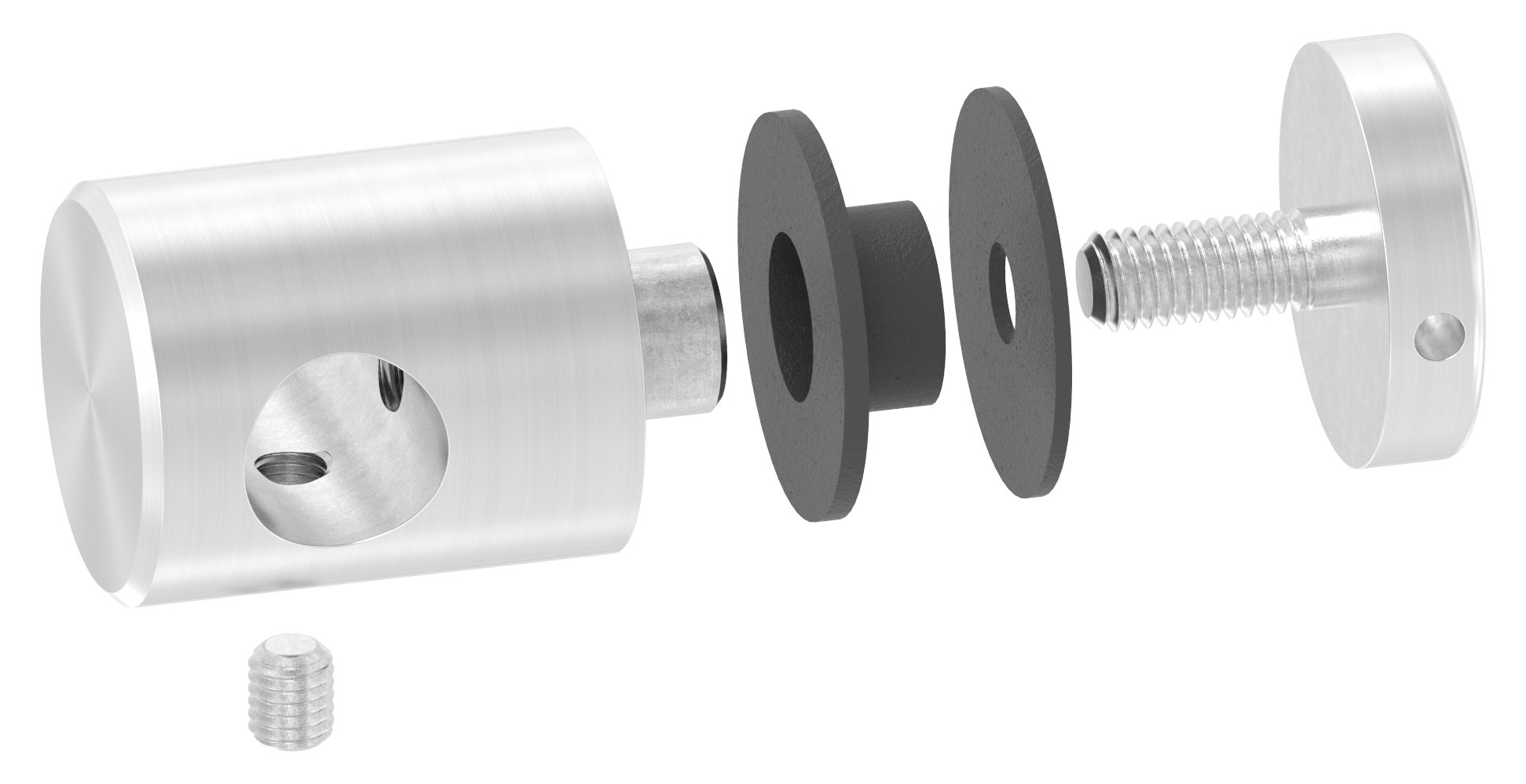 Querstab-Glashalter  Ø25mm für 12mm Rund, für Glas 6-12,76mm, V2A