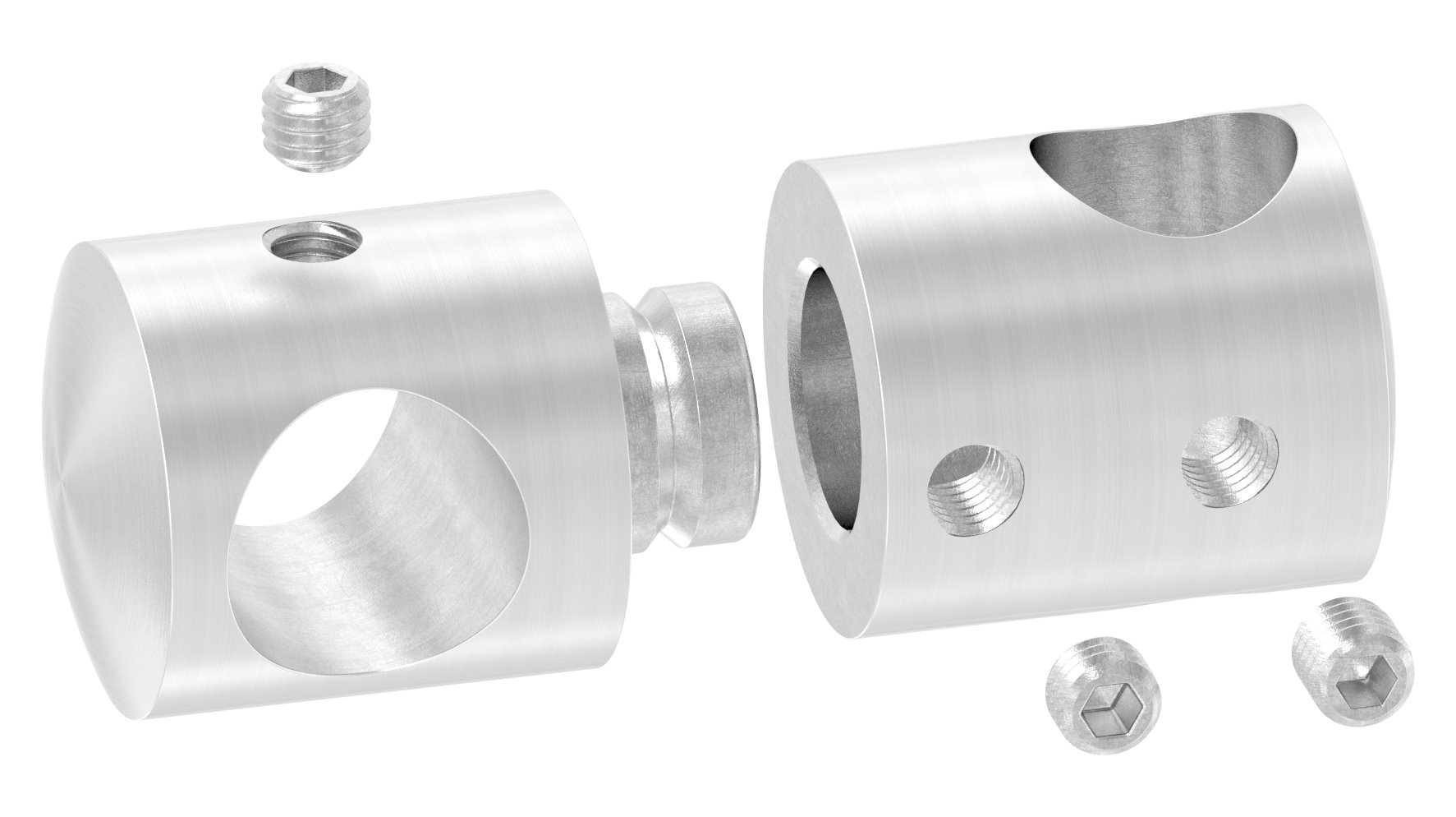 Doppelquerstabhalter mit 12,2 und 14,2mm Bohrung, V2A