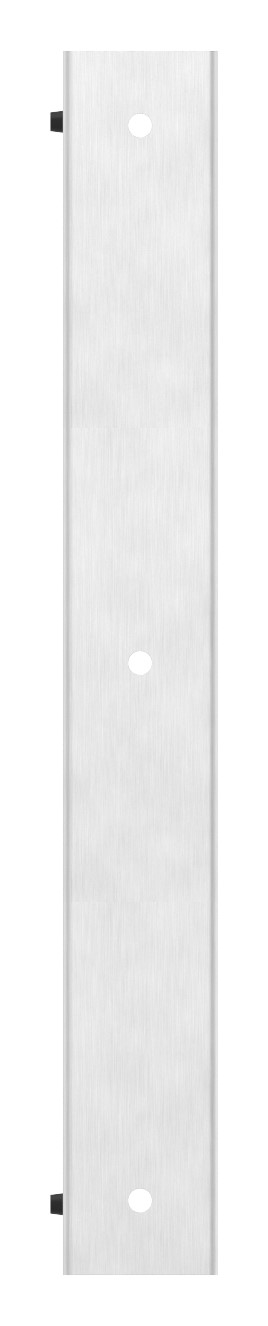 Anschlagsblech mit Gummipuffer aus Edelstahl, 37.5x41.5x328mm, V2A Anschlagsblech mit Gummipuffer aus Edelstahl, 37.5x41.5x328mm, V2A