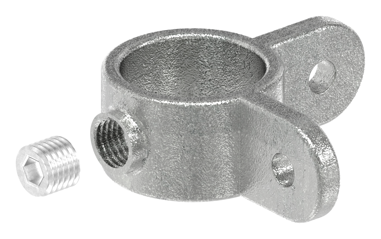 Halter mit 2 Laschen, 90°, für Rohr Ø 42,4mm