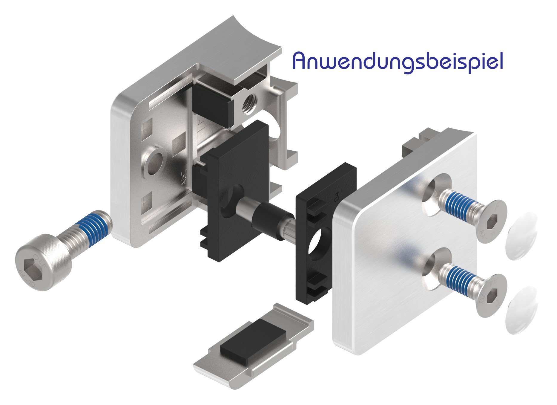 Glasklemme Mod. 31, Anschluss: 48,3mm, V4A Glasklemme Mod. 31, Anschluss: 48,3mm, V4A