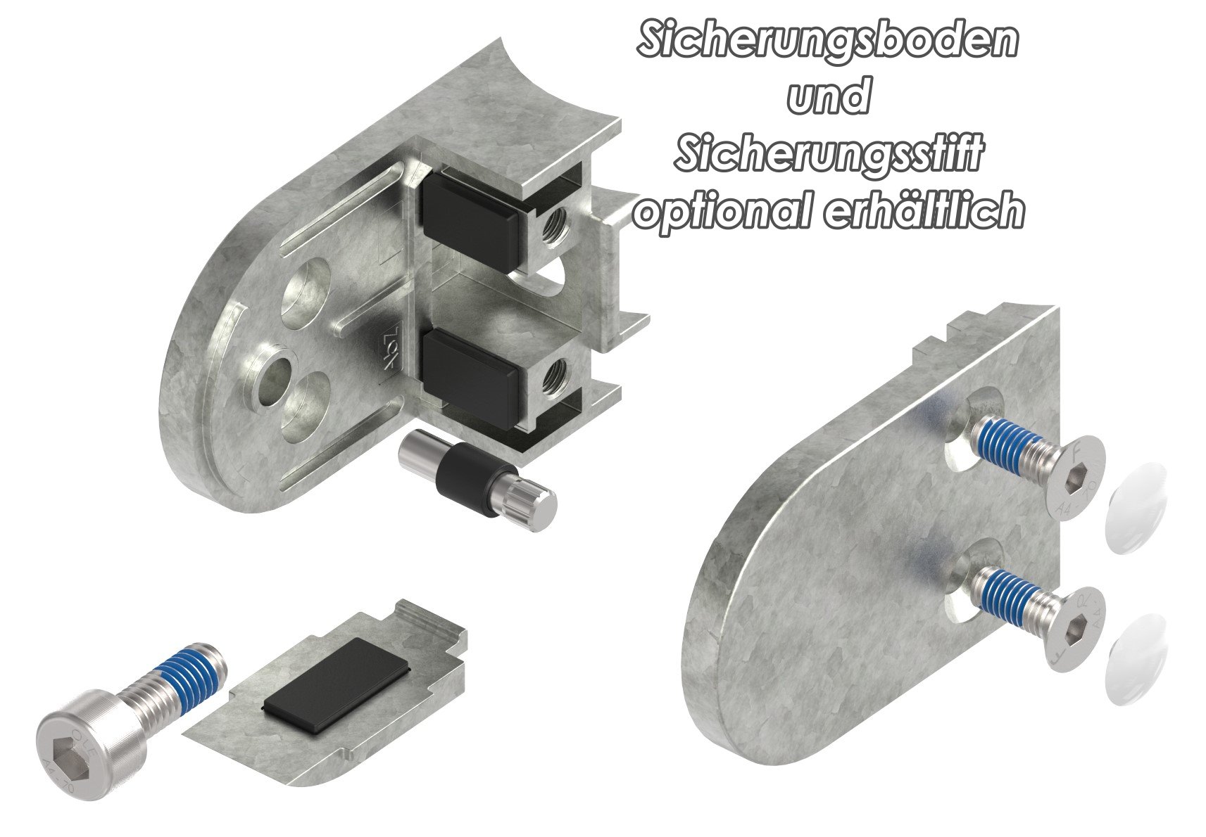 Glasklemme Mod. 38, Anschluss: 42,4mm, Zink roh Glasklemme Mod. 38, Anschluss: 42,4mm, Zink roh