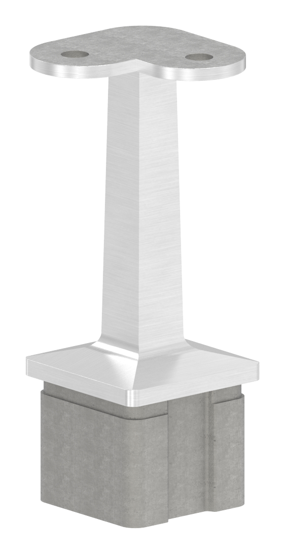 Rohrabschlussstopfen mit Stift für Rohr 40x40x2mm, V2A