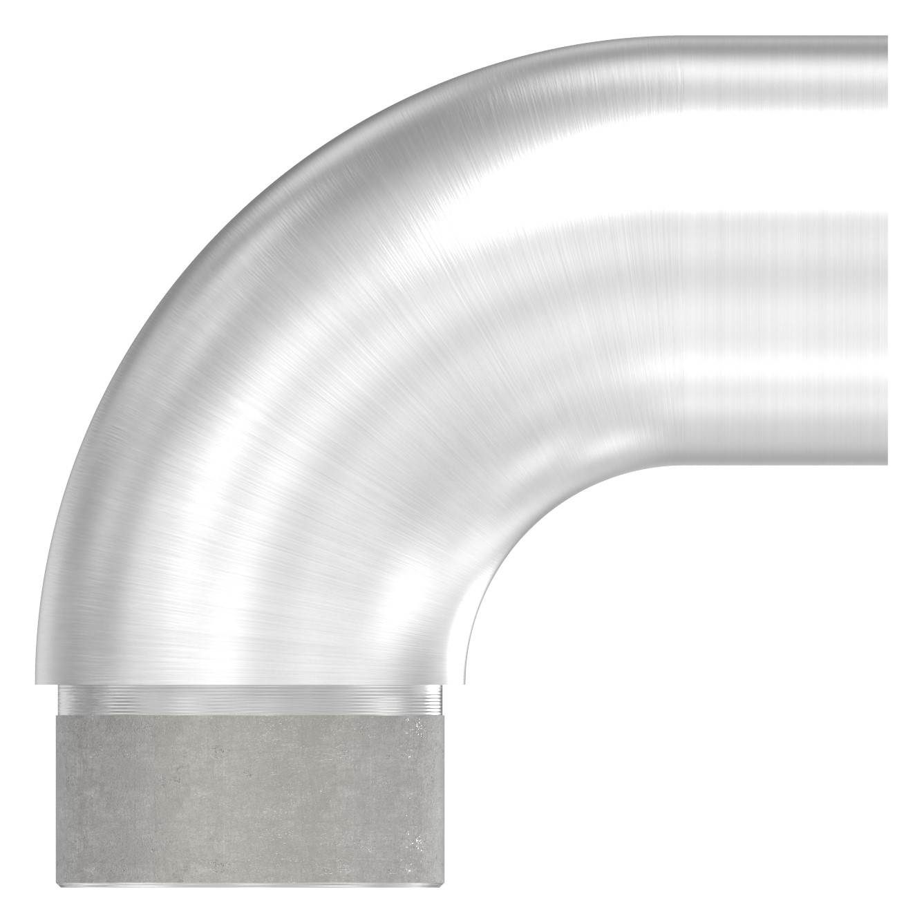 Anschlussbogen 90°, für Rohr 42,4x2,0mm, V2A