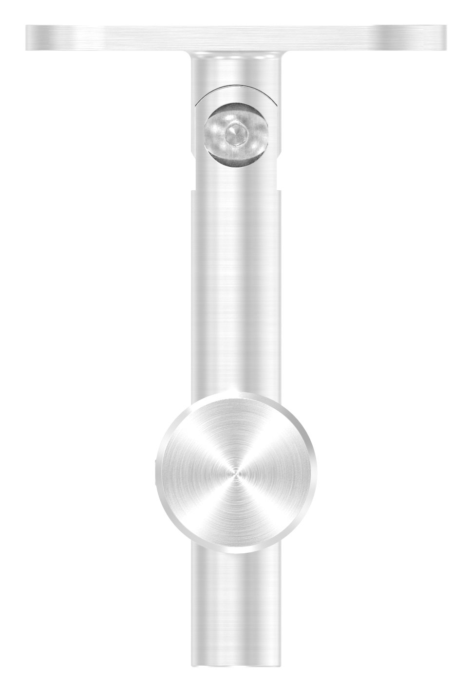 Handlaufhalter mit Gelenk, Handlaufanschlussplatte flach, V2A