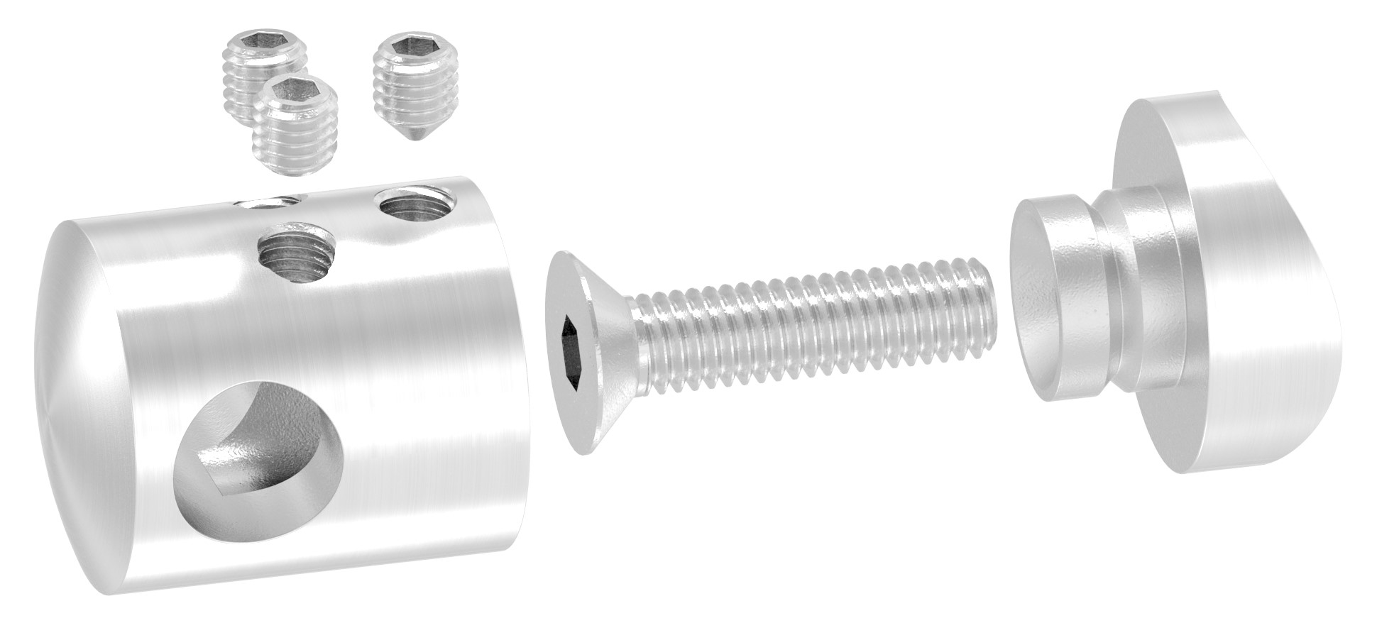 Querstabhalter zum Stoßen, für 33,7mm Rohr, 10,2mm Bohrung, V2A