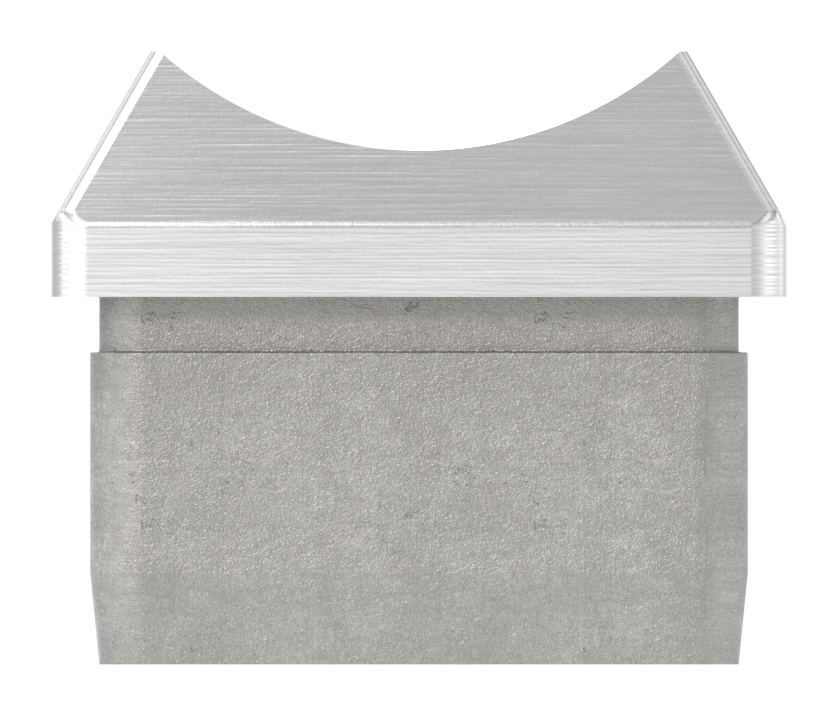 Rohrsattel, für 40 x 40 x 2,0mm, oben für Ø 42,4mm, V2A