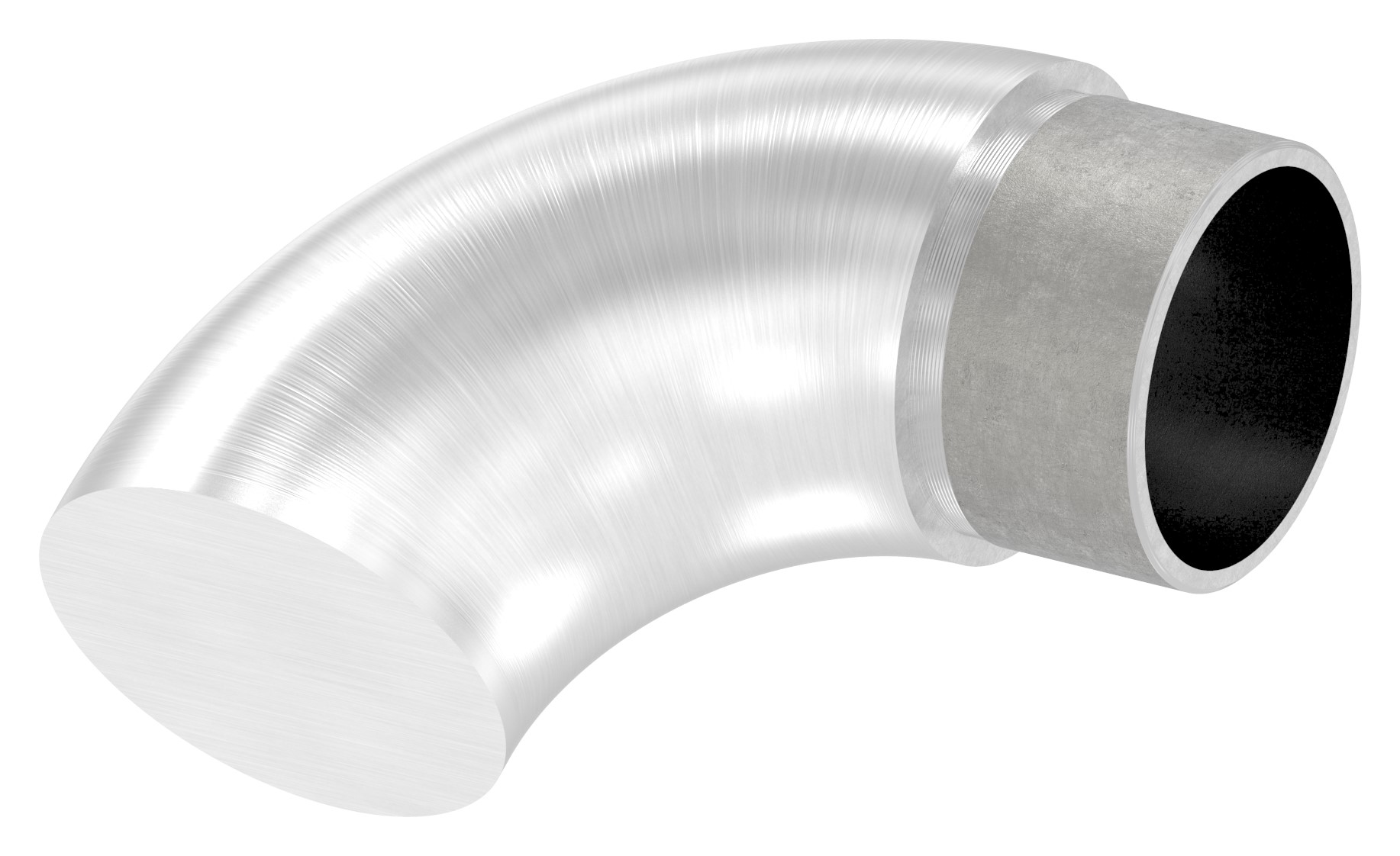 Endbogen 90° flach, für Rohr 40,0x2,0mm, V2A