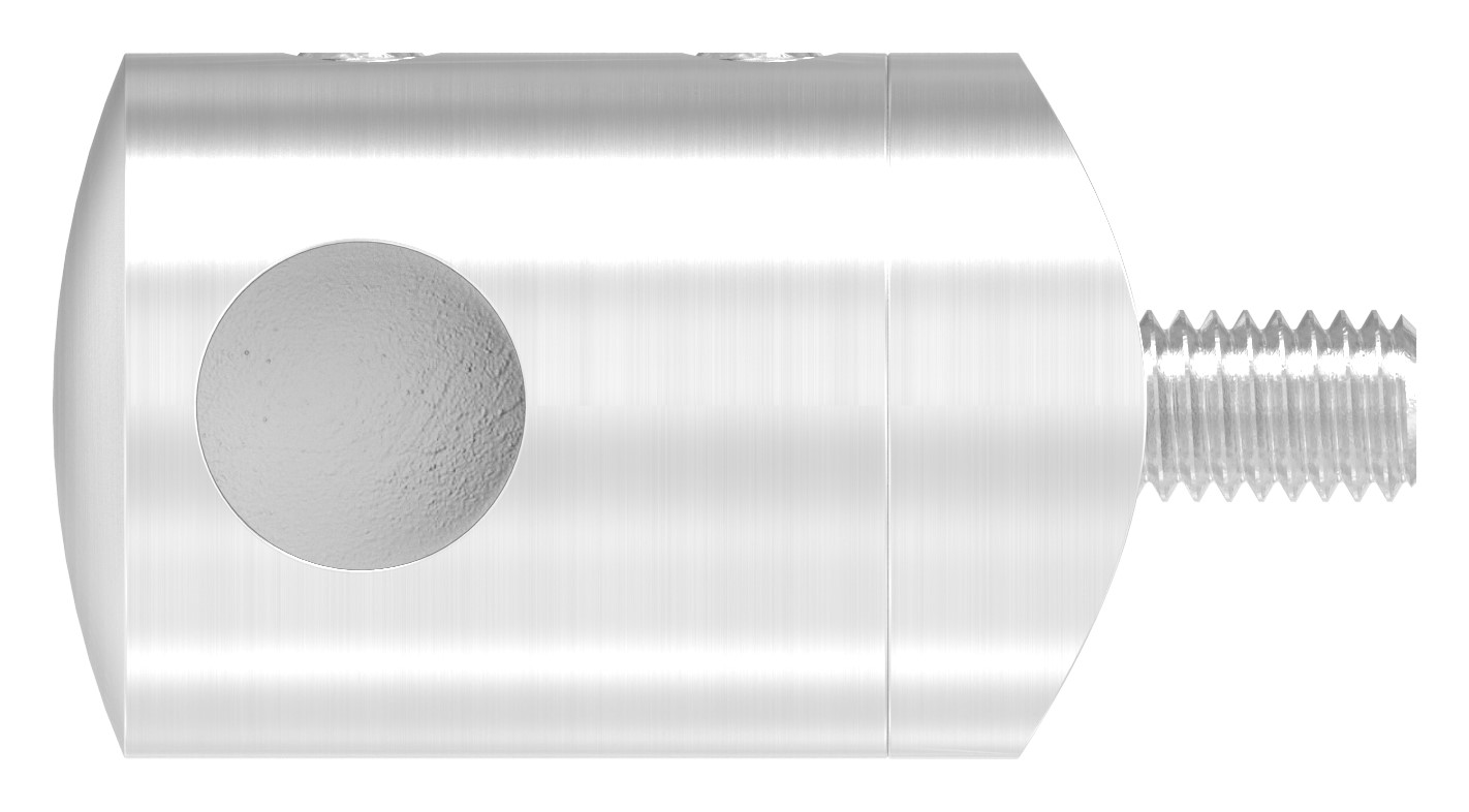 Querstabhalter für 33,7mm Rohr, Sackloch links 10,2mm, V2A