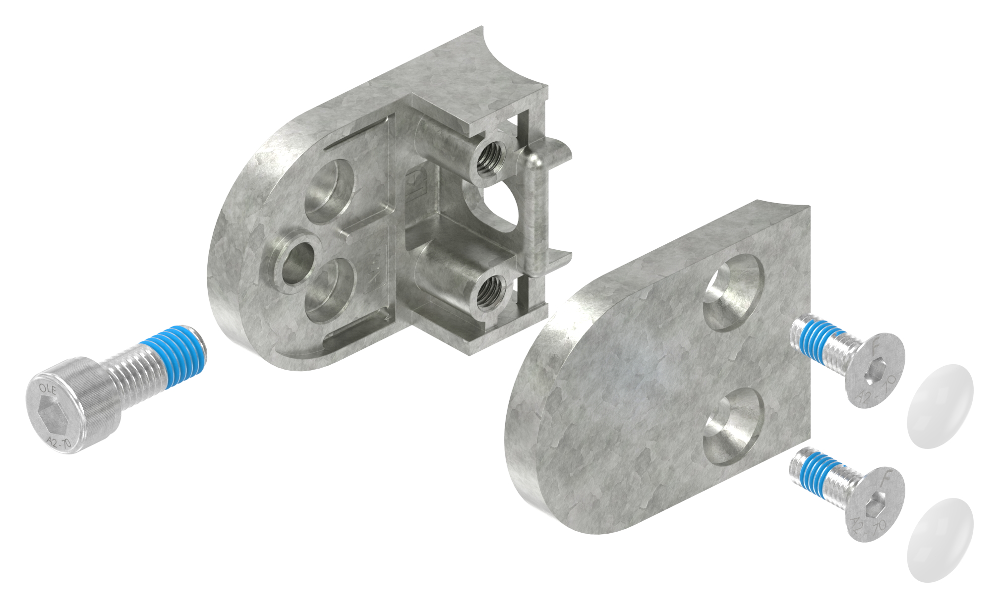 Glasklemme Mod. 30, Anschluss: 33,7mm, Zink roh Glasklemme Mod. 30, Anschluss: 33,7mm, Zink roh
