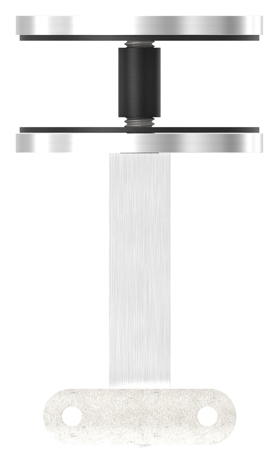 Sensa Design 2, für Rohr 42,4mm, für Montage an Glas, mit Gelenk für Steigung, V2A