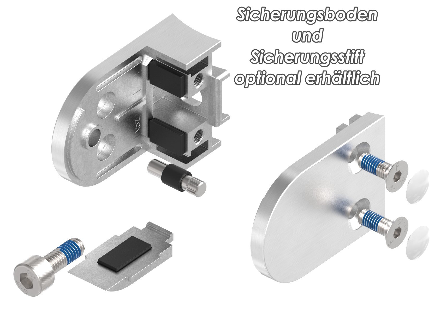 Glasklemme Mod. 38, Anschluss: 76,1mm, V4A Glasklemme Mod. 38, Anschluss: 76,1mm, V4A
