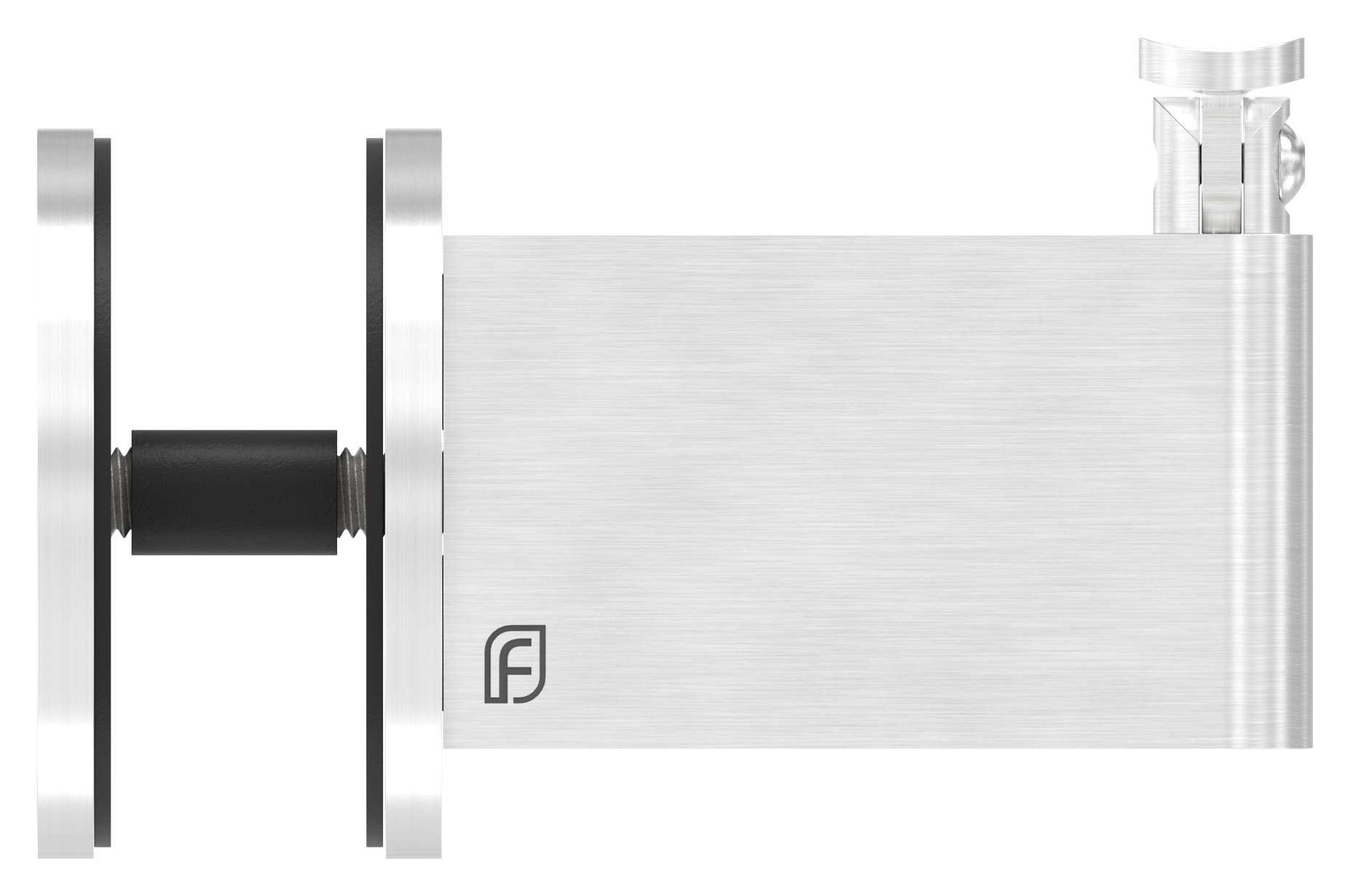 Sensa Design 2, für Rohr 42,4mm, für Montage an Glas, mit Gelenk für Steigung, V2A