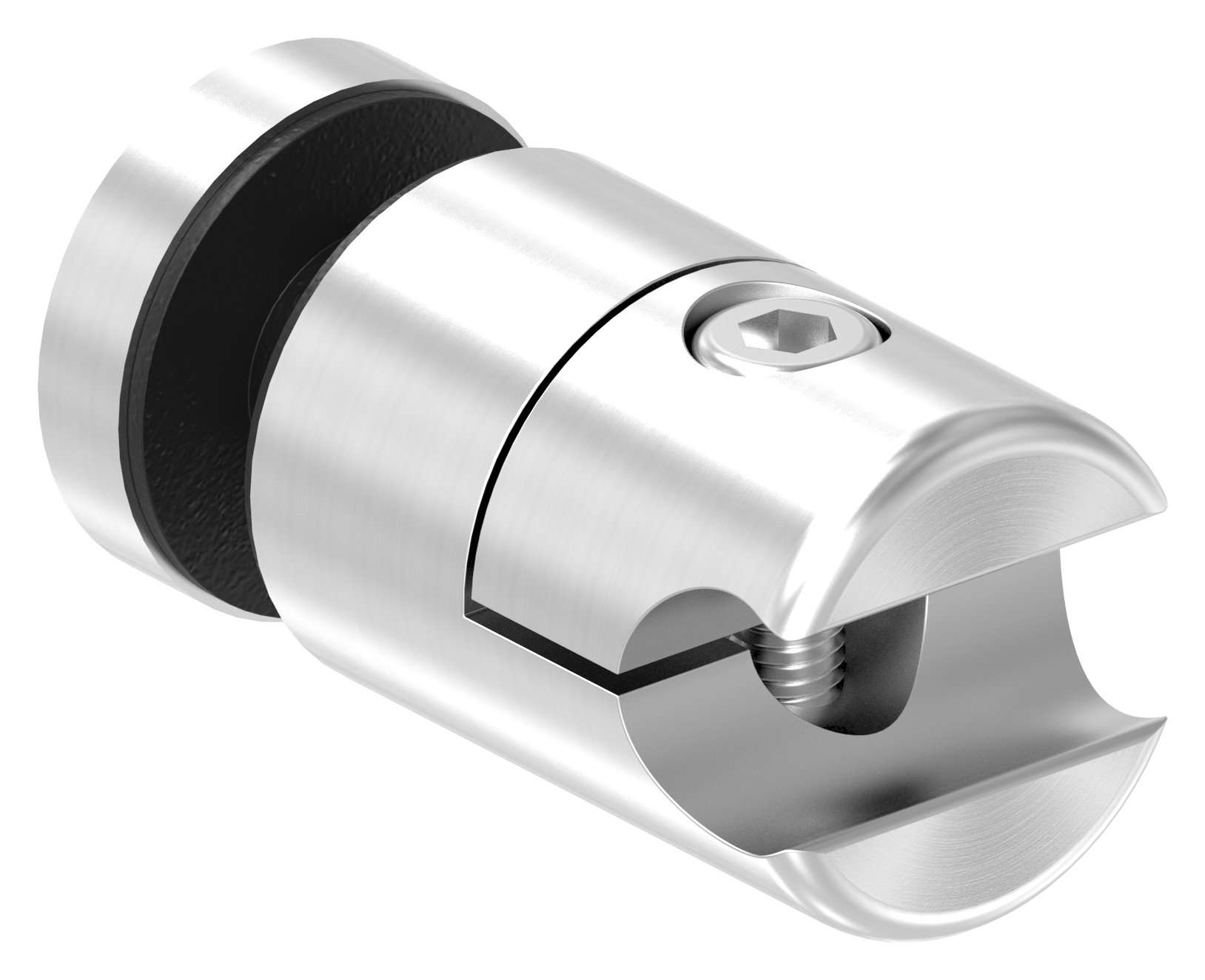 Klemmhalter mit Querstab-Glashalter Ø 25mm, zur nachträglichen Montage, V2A
