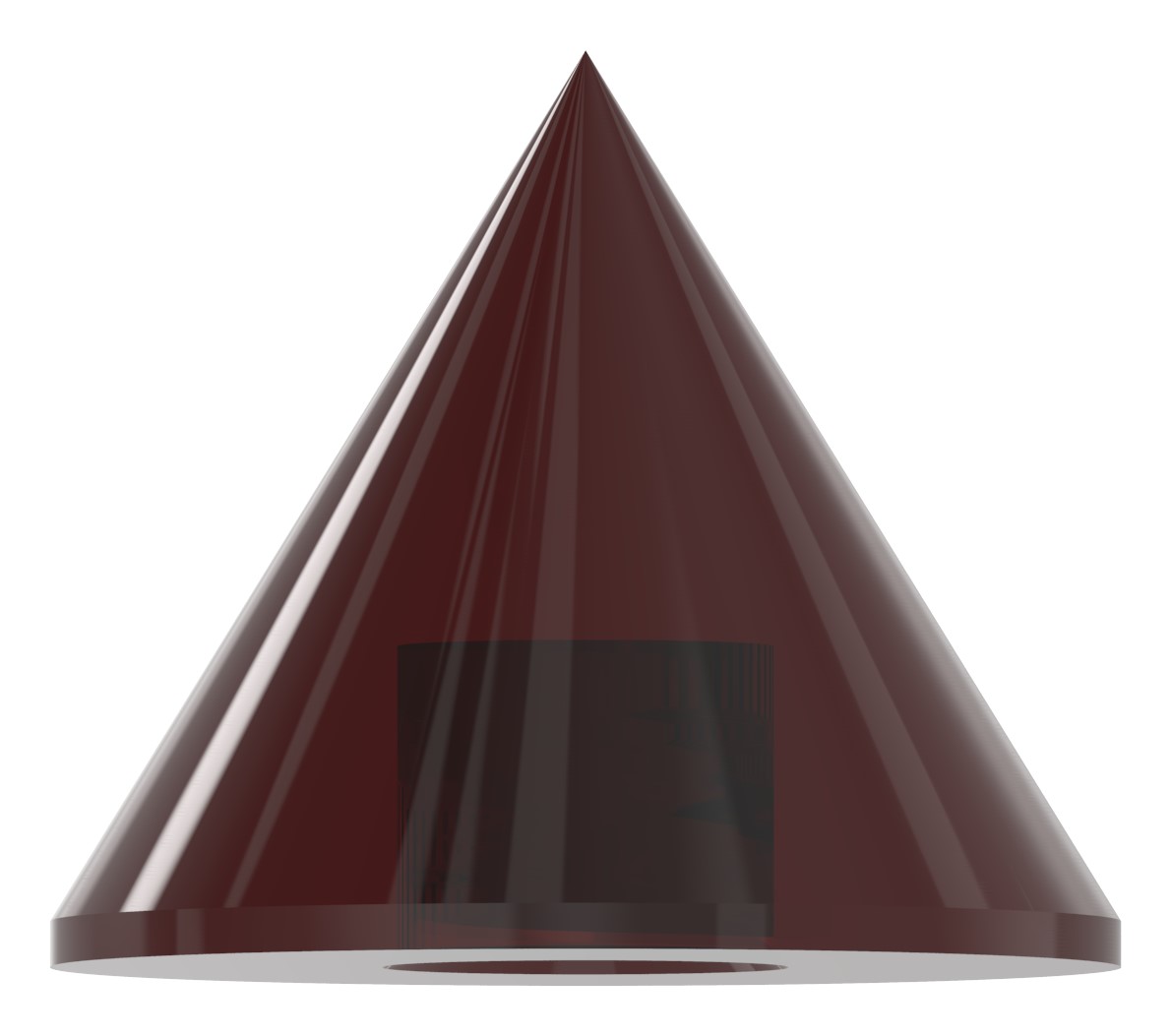 Glaskegel rot Ø 35mm mit Sackloch 12,3mm
