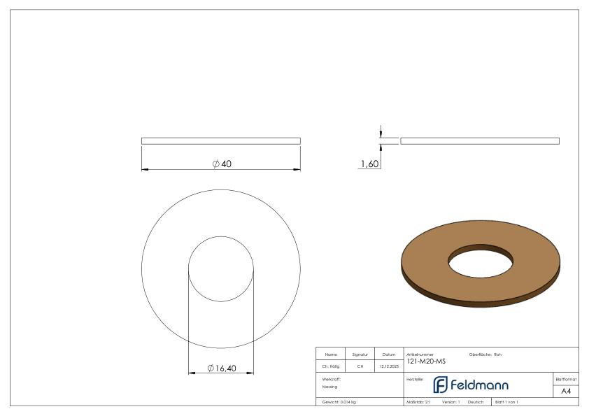 Messingscheibe von Torband 121-M20