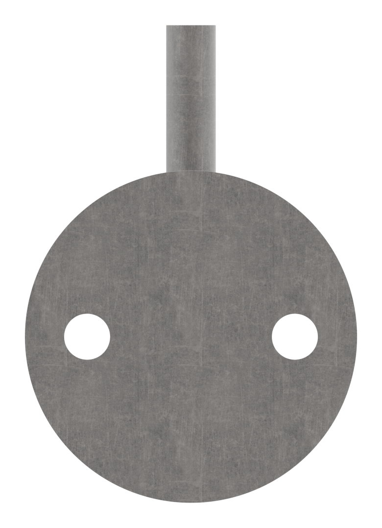 Handlaufträger mit Ronde flach, 80x6mm, Bügel Ø 12mm