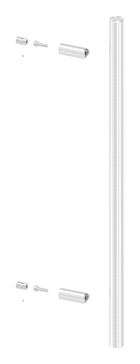 Stoßgriff inkl. Halter gerade mit L: 800mm, V2A Stoßgriff inkl. Halter gerade mit L: 800mm, V2A