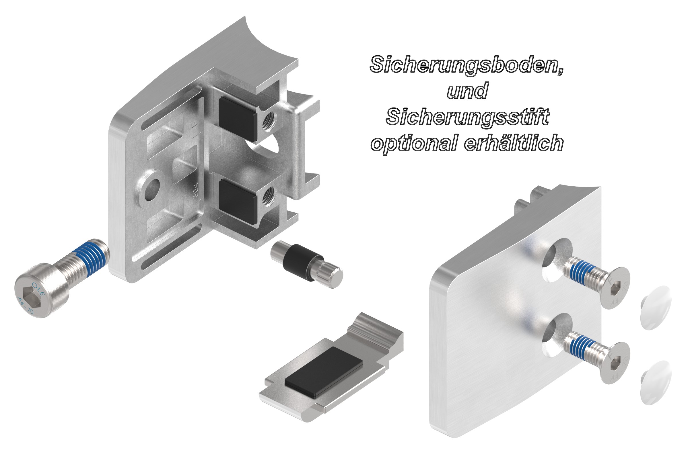 Glasklemme Mod. 14, Anschluss: 42,4mm, V2A