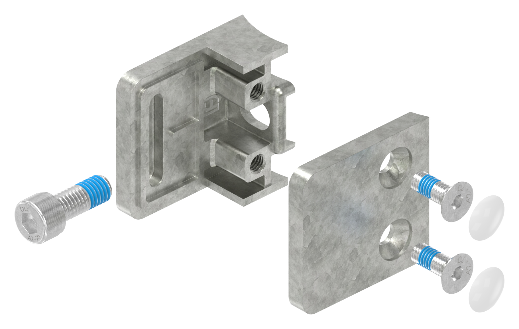 Glasklemme Mod. 11, Anschluss: 60,3mm, Zink roh Glasklemme Mod. 11, Anschluss: 60,3mm, Zink roh