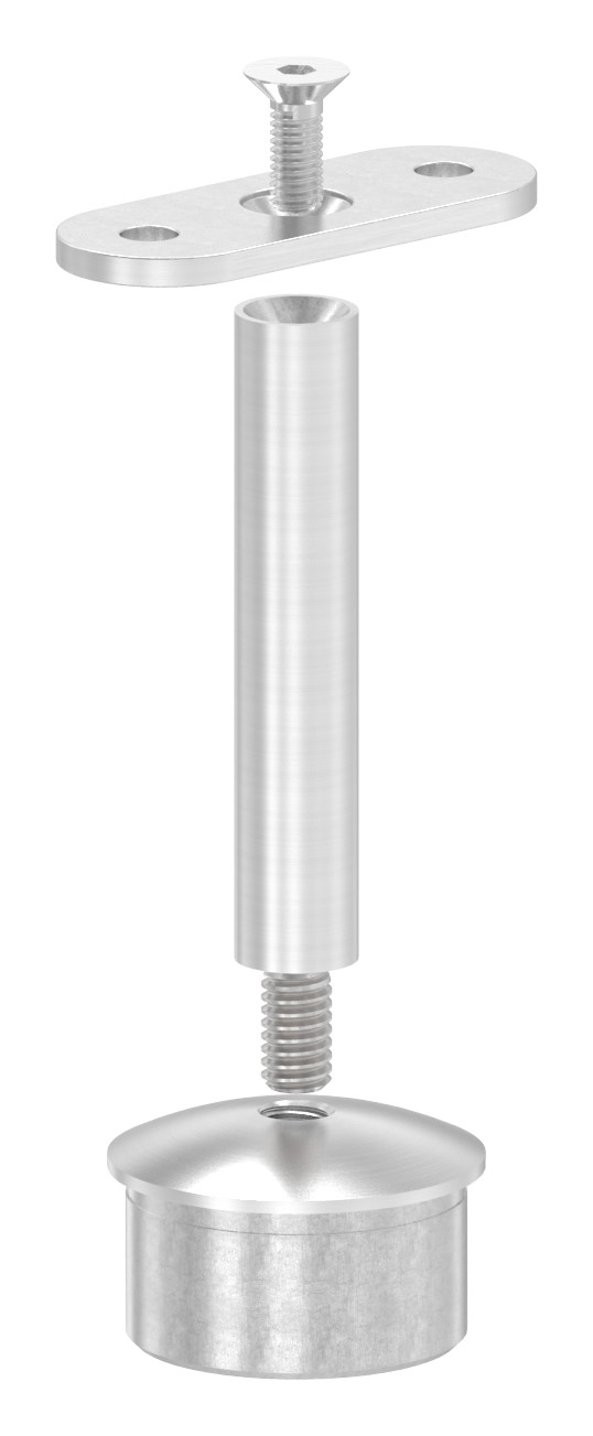 Rohrabschlussstopfen für Rohr 42,4x2,0mm, Handlaufanschlussplatte: flach, V2A