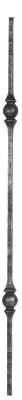 Knubbelstab 13x13mm, gehämmert, H: 1000mm