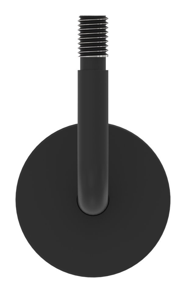 Handlaufhalter Außengewinde inkl. Abdeckrosette (Ronde und Bügel verschweißt), V2A RAL 9005 matt