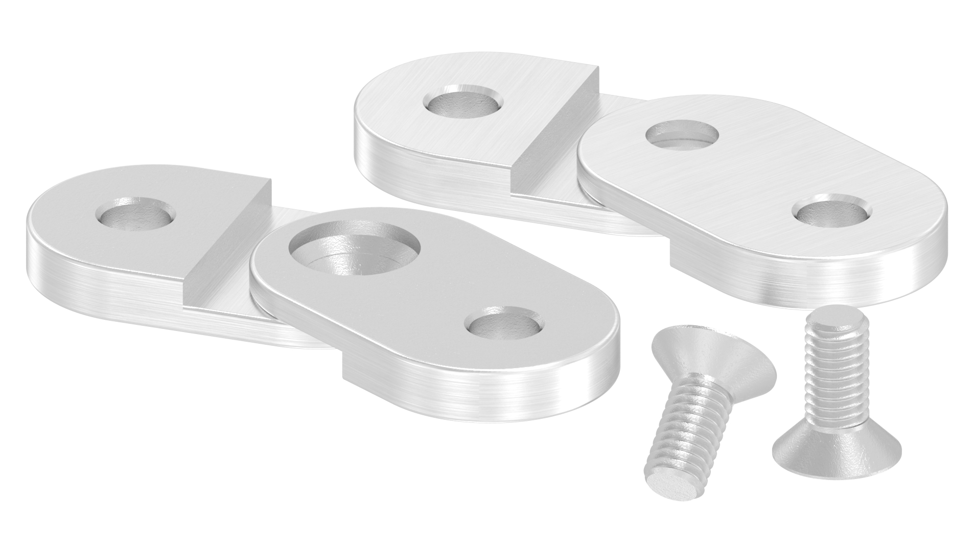 Handlaufanschlussplatte verstellbar, flach, V2A