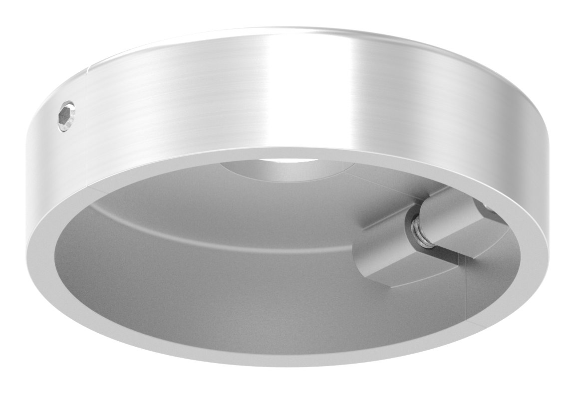 Abdeckrosette, 45x12mm, Bohrung 12,5mm, zweiteilig, V2A