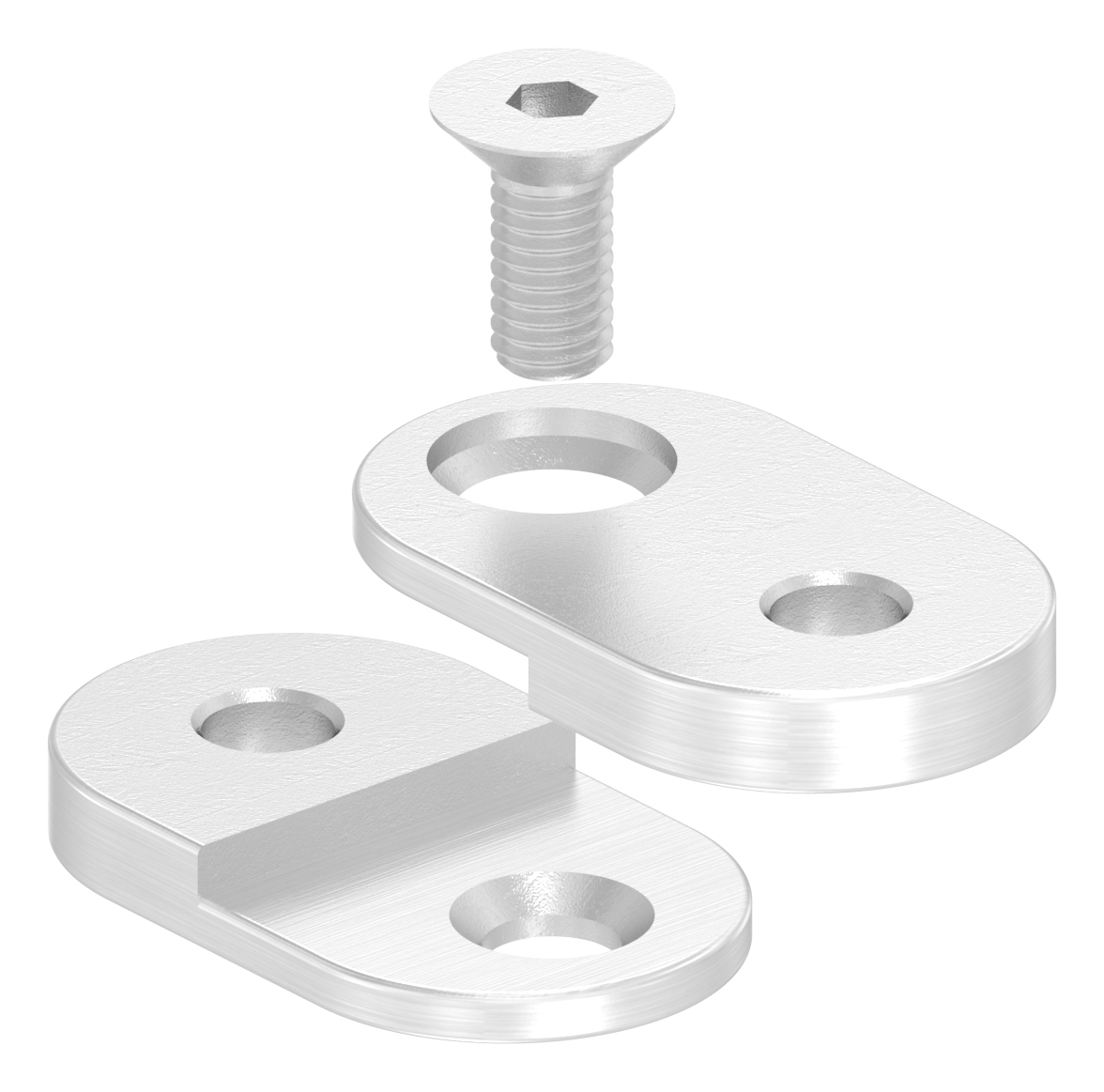 Handlaufanschlussplatte verstellbar, flach, V2A