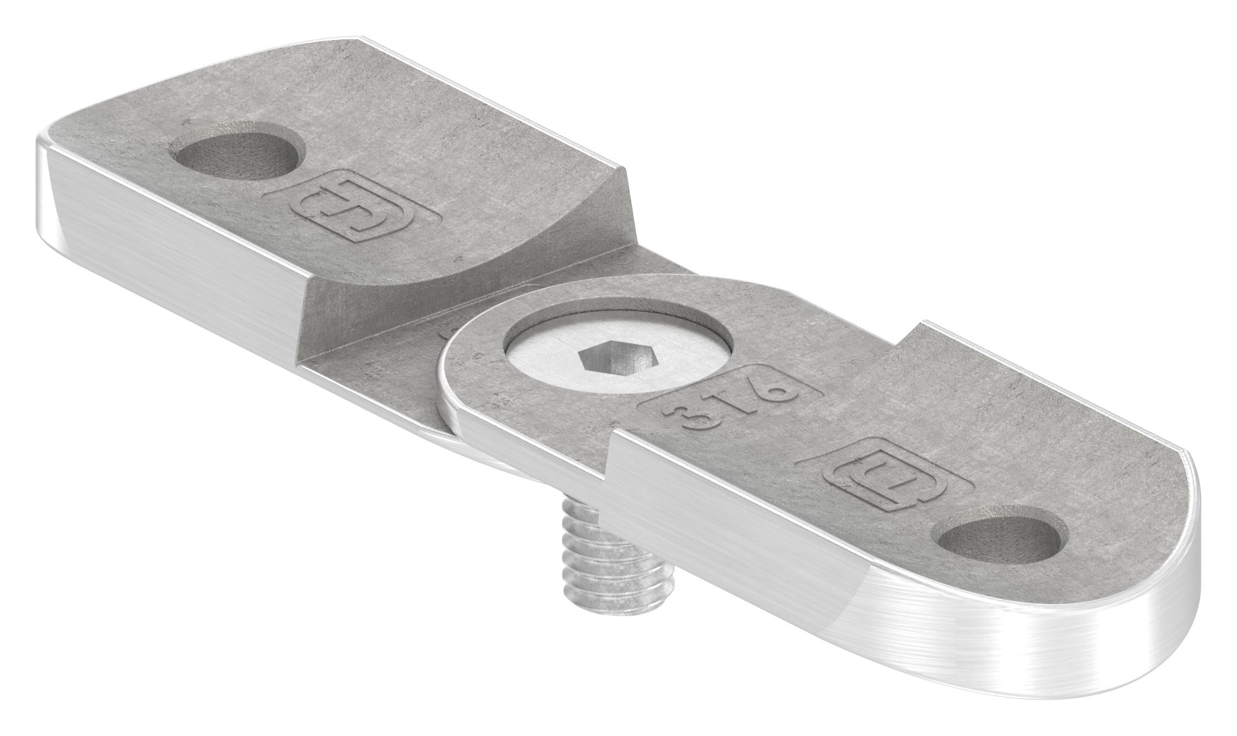 Handlaufanschlussplatte verstellbar, 42,4mm, V4A