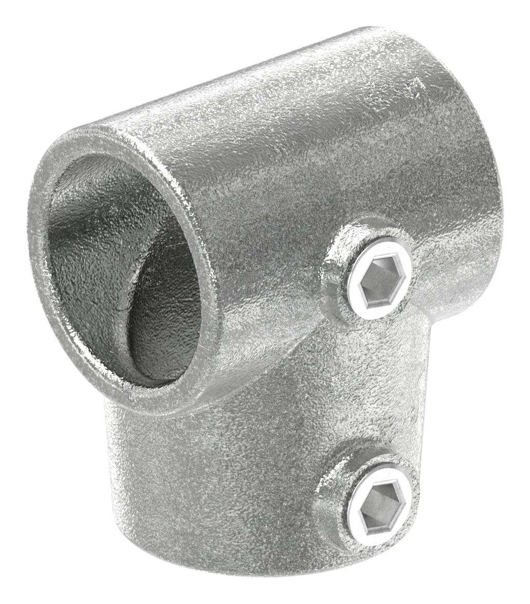 T-Stück kurz, schräg, variabel, für Rohr Ø 42,4mm