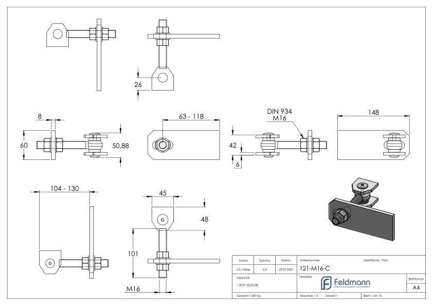 Torband M16, galvanisch verzinkt Torband M16, galvanisch verzinkt
