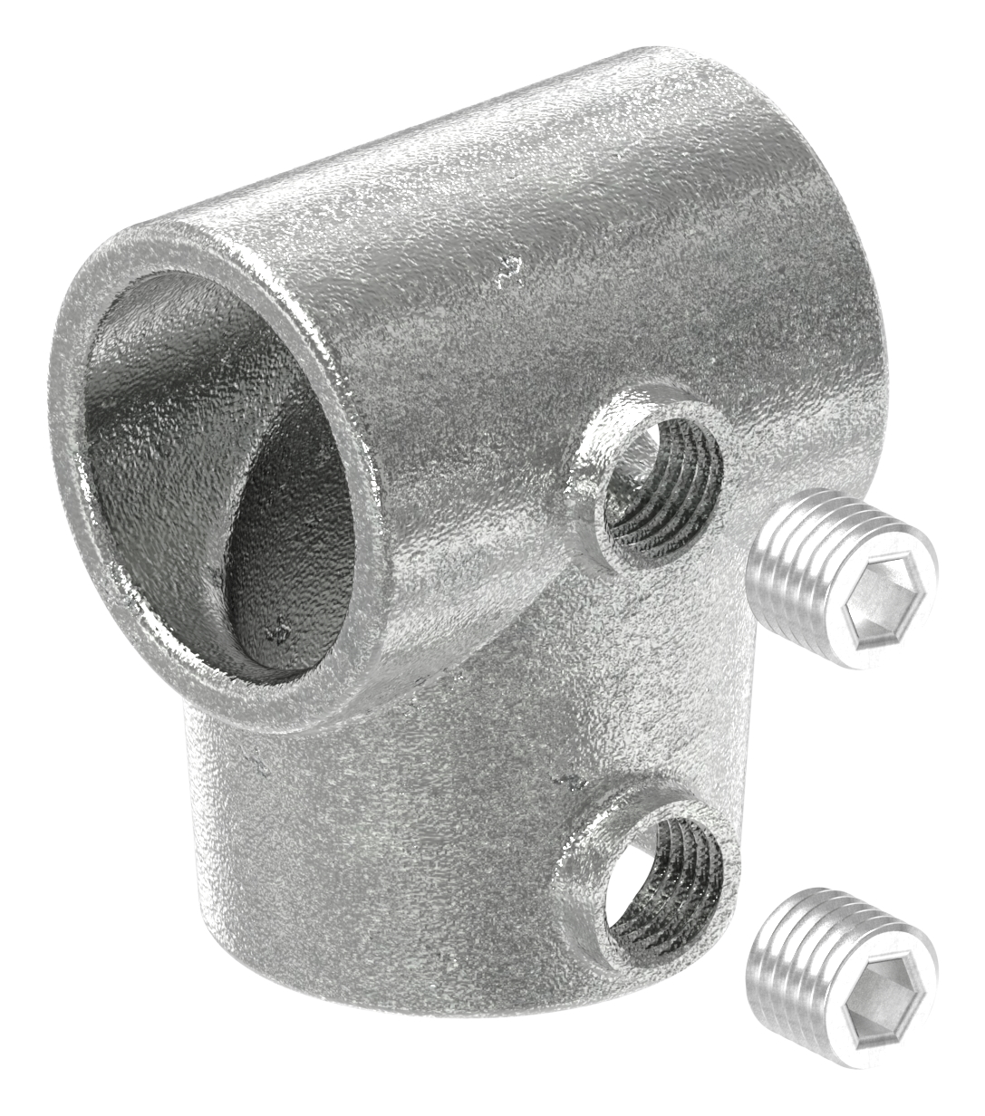 T-Stück kurz, schräg, variabel, für Rohr Ø 42,4mm