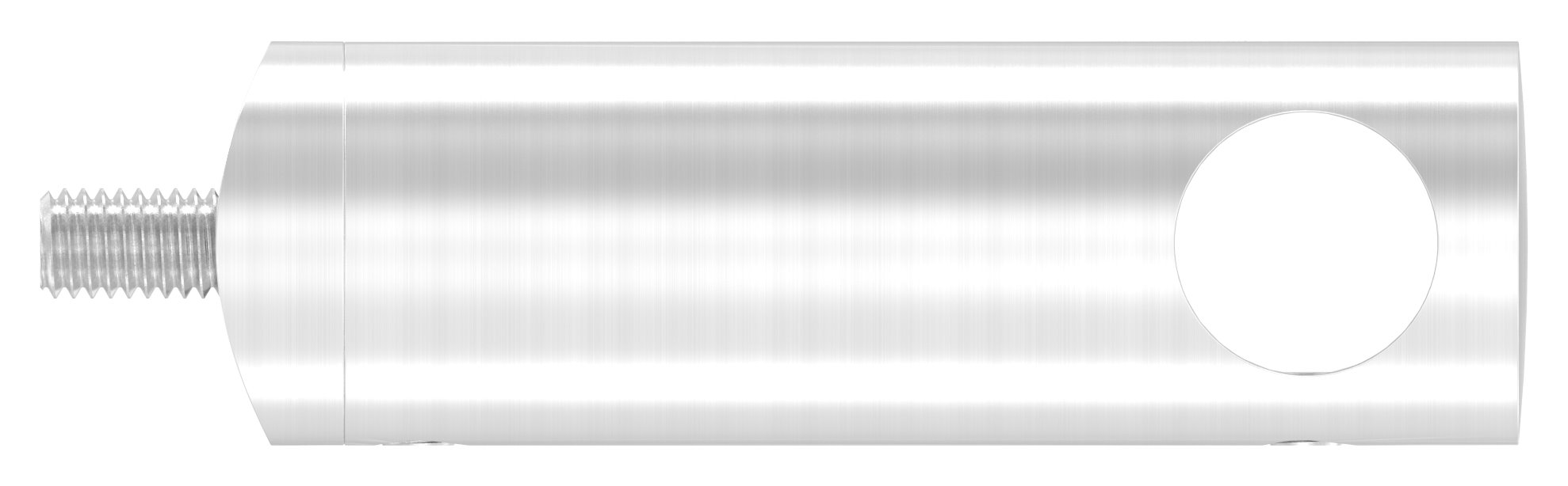 Querstabhalter verlängert, mit Durchgangsbohrung für 42,4mm Rohr, 14,2mm Bohrung, V2A