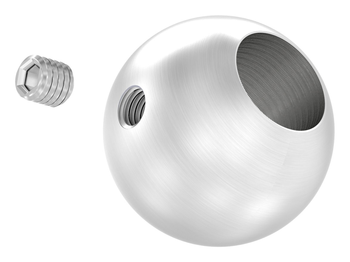 Vollkugel Ø 25mm mit DB 12,2mm und Madenschr., V2A